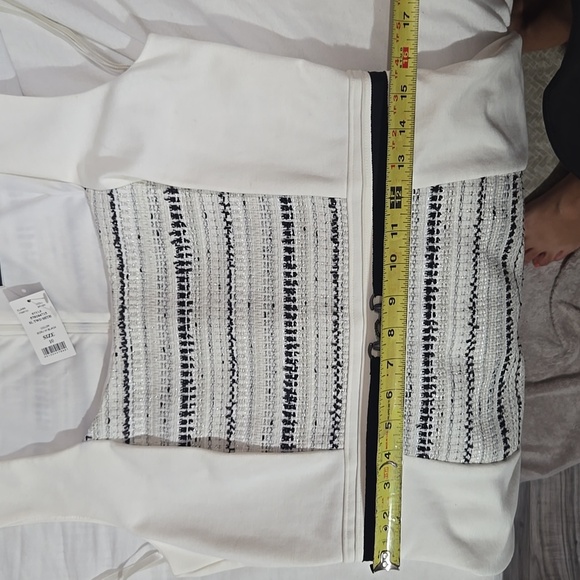 White House Black Market Sheath Ivory White With Tweed Detail NWT Sz 10 - Picture 12 of 12